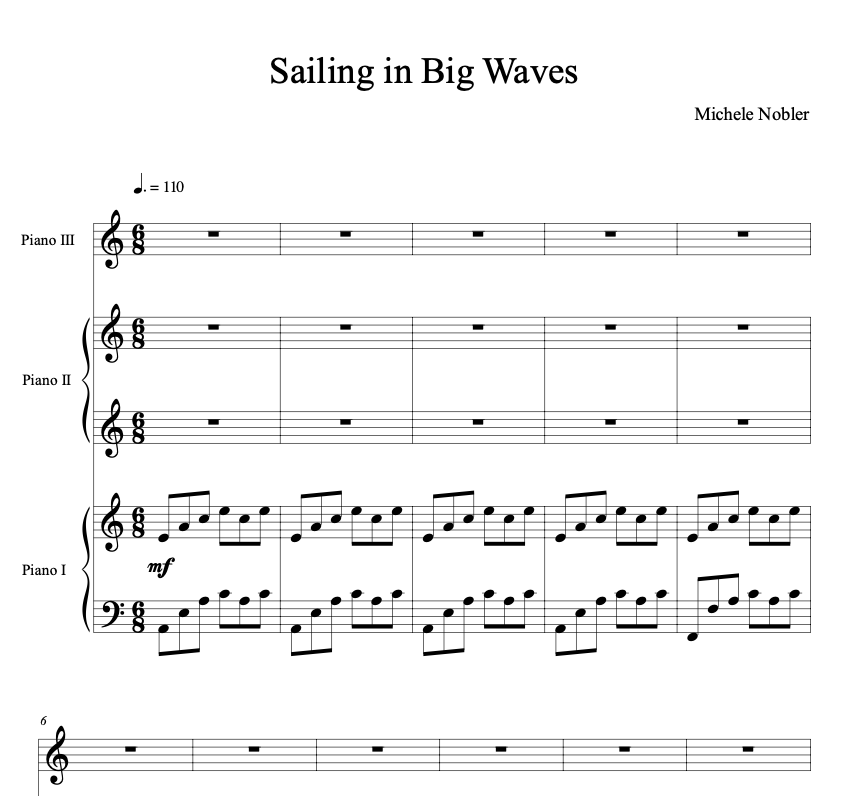 Sailing in Big Waves - PDF Piano Sheet Music