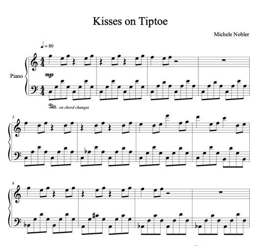 Kisses On Tiptoe - PDF Piano Sheet Music