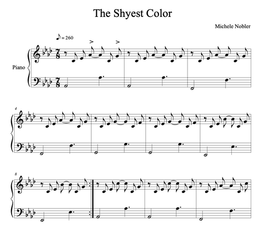 The Shyest Color - PDF Piano Sheet Music