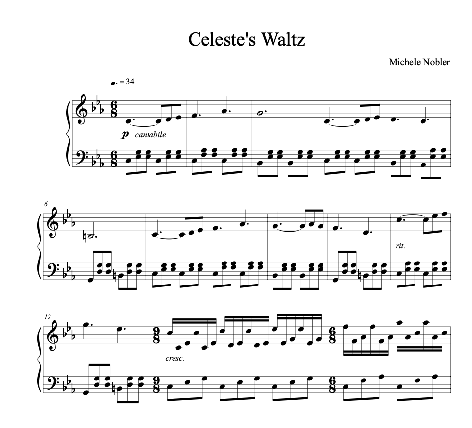 Celeste’s Waltz - PDF Piano Sheet Music
